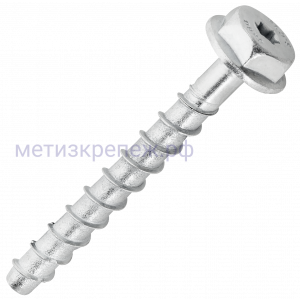 Шуруп по бетону S-CSA HEX 8х60/5 Sormat со шлицем TORX 9640071331, оцинкованная сталь