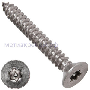 Саморез с потайной головкой TORX-Pin 2,9х19 DIN 7982 (ISO 14586), нержавеющая сталь А2