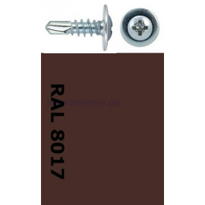 Саморез-клоп с буром 4,2х41 окрашенный, RAL 8017 (шоколадно-коричневый)