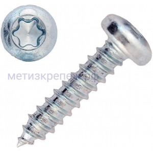 Саморез с полукруглой головкой 2,9х25 Т10, ISO 14585 (DIN 7981) форма С, оцинкованная сталь