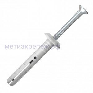 Дюбель-гвоздь 6х30 с грибовидным бортиком Fischer N-P 514869, оцинкованная сталь