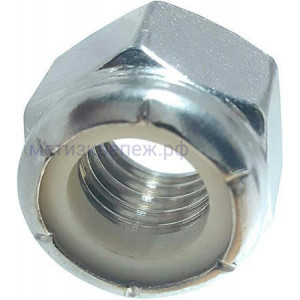 Гайка дюймовая 3/4"-10 UNC с нейлоновой вставкой DIN 985 (NE series), оцинкованная сталь