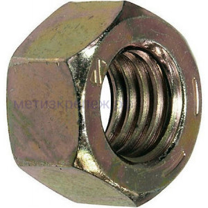 Гайка дюймовая 1 1/4"-12 UNF, класс прочности 10 (Grade 8), желтый цинк