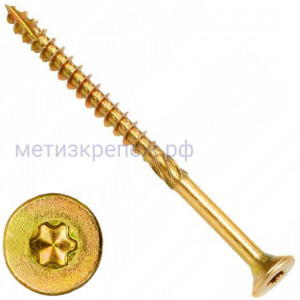 Саморез конструкционный 10х300 мм WKCS с потайной головкой TORX, желтый цинк