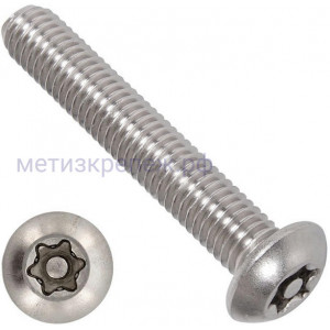 Винт с полукруглой головкой TORX-Pin М8х35 ISO (DIN) 7380, нержавеющая сталь А2