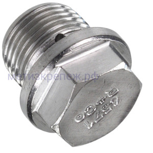 Пробка-заглушка G 3/4" с шестигранной головкой и фланцем DIN 910, нержавеющая сталь А5