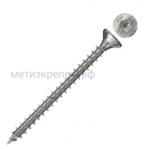 Саморез с потайной головкой и полной резьбой 5х30 мм Fischer FPF-ST A2F 657070, нержавеющая сталь А2 (200 шт)