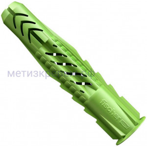 Универсальный дюбель UX 8х50 R с кромкой Fischer 532706, зелёный нейлон, 10 шт в блистере