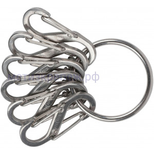 Набор карабинов для ключей Nite Ize KeyRing S-biner KRGS-11-R3, 6 шт, нержавеющая сталь