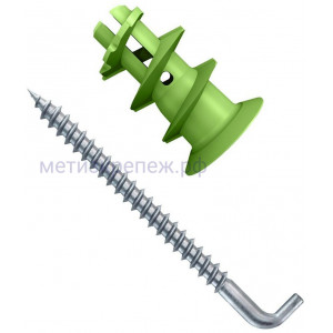 Дюбель для гипсокартона с Г-образным шурупом GK Green WH Fischer 532730, зелёный нейлон, 5 шт в блистере