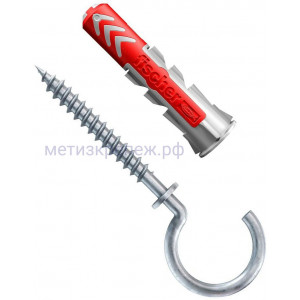 Дюбель 8х40 с круглым крюком RH Fischer DUOPOWER K NV 535003, нейлон, 4 штуки в блистере