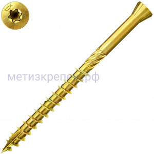 Саморез для половой доски с неполной резьбой и шлицем TORX Fischer FTF-ST YZP, желтый цинк