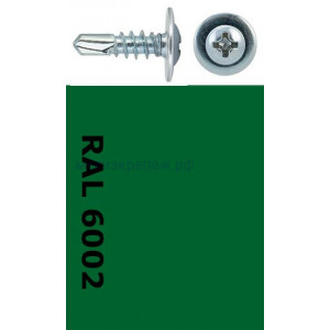 Саморез-клоп с буром 4,2х19 окрашенный, RAL 6002 (лиственно-зелёный)