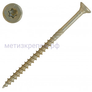 Саморез конструкционный 3х30 мм KMWHT с потайной головкой TORX, желтый цинк