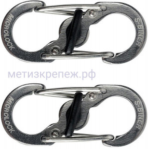 Карабин нержавеющий с блокировкой Nite Ize S-Biner MicroLock LSBM-11-2R3, 2 шт (серебристый)