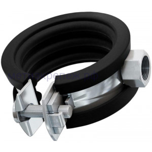 Хомут одновинтовой 32-37 мм (1") Fischer FGRS с комби-гайкой М8/М10, оцинкованная сталь