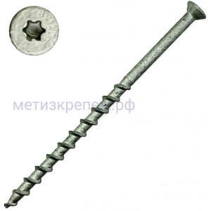 Саморез для газобетона, пеноблока 8х65 с потайной головкой TORX, белый цинк