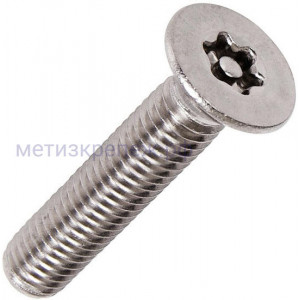 Винт с потайной головкой и шлицем TORX-Pin DIN 7991 (ISO 10642, 88117), нержавеющая сталь А2