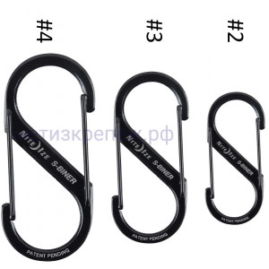 Набор карабинов Nite Ize S-Biner SB234-03-01, 3 шт, черный