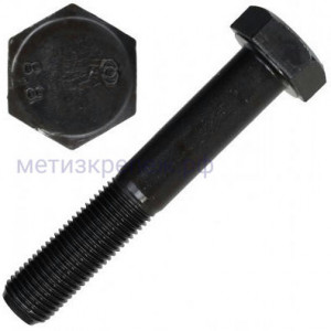 Болт с неполной мелкой резьбой М10х1,25х55 DIN 960 (ISO 8765) класс прочности 8.8, сталь без покрытия