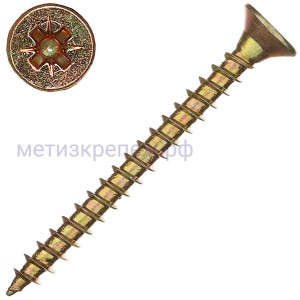 Саморез универсальный с потайной головкой 3х50, желтый цинк