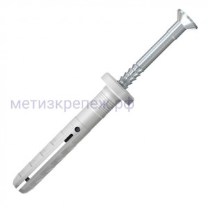 Дюбель-гвоздь 6х40 с цилиндрическим бортиком Fischer N-F 513840, оцинкованная сталь