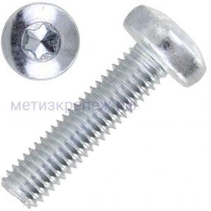 Винт с полукруглой головкой М3х6 T10 ISO 14583 (DIN 7985), оцинкованная сталь