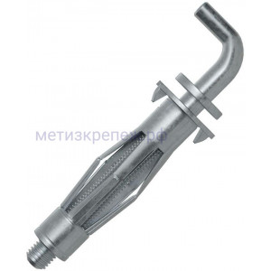 Дюбель с угловым крюком для пустотелых материалов HM WH 5х37 Fischer 090925, оцинкованная сталь, 4 шт в блистере