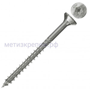 Саморез 6х100 мм с потайной головкой и неполной резьбой Fischer FPF-ST А2P 657124, нержавеющая сталь А2 (100 шт)