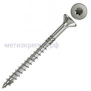 Саморез 6х100 мм с потайной головкой и неполной резьбой Fischer FPF-ST А4P 40569, нержавеющая сталь А4 (100 шт)