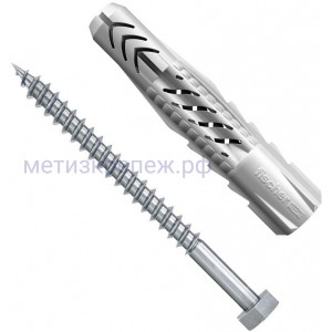 Универсальный дюбель UХ 14х75 S с винтом Fischer 090876, нейлон, 2 шт в блистере