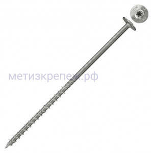 Саморез 6х120 мм с тарельчатой головкой и неполной резьбой Fischer FPF-WT А2P 657436, нержавеющая сталь А2 (100 шт)