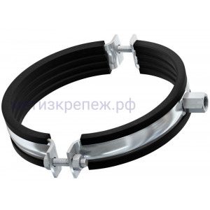 Хомут для тяжелых труб 244-250 мм с комби-гайкой М12/М16 Fischer FRSM, горячеоцинкованная сталь