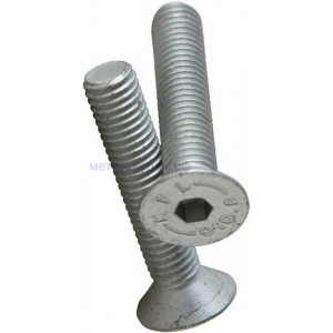 Винт с потайной головкой и внутренним шестигранником М16х40 ISO 10642 (DIN 7991), класс прочности 10.9 (flZnncL/480h)