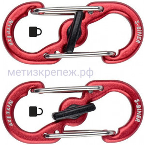 Карабин для ошейника Nite Ize S-Biner TagLock PLSBMA-10-2R6, 2 шт (красный)