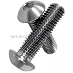 Винт титановый М5х12 DIN 7380 с полукруглой головкой и внутренним шестигранником