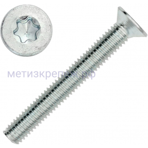 Винт с потайной головкой и шлицем TORX ISO 14581 (DIN 965), оцинкованная сталь