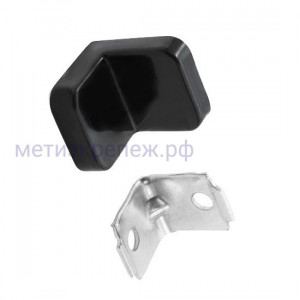 ANGLE Уголок мебельный с пластиковой накладкой 20х20х20 мм черный, PLS20X20X20BL