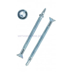 Саморез флюгель с потайной головкой и шлицем Torx 6,3х80 ~DIN 7504 P T30, оцинкованная сталь