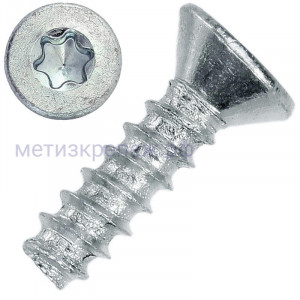Саморез с потайной головкой 5,5х22 T25, ISO 14586 (DIN 7982) форма F, оцинкованная сталь