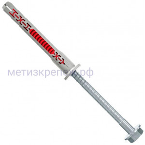 Дюбель фасадный DUOXpand 10x140 FUS Fischer 562193 с шестигранным шурупом и фланцем, оцинкованная сталь, 4 шт в блистере