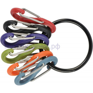 Набор карабинов для ключей Nite Ize KeyRing S-biner KRG-03-01 6 шт, черный