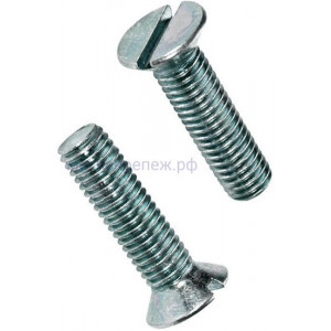 Винт потай с прямым шлицем М6х40 DIN 963 (ISO 2009), оцинкованная сталь